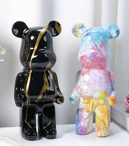 Graffiti Bear Sculpture – 10.6 Inch High Quality Resin Artistic Home Decor Figurine for Office and Living Room
