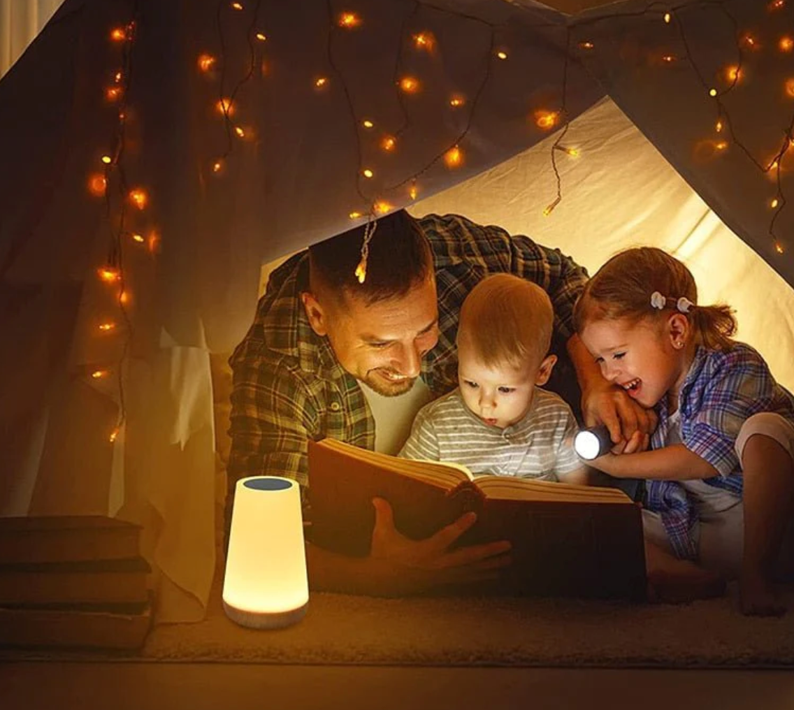 Cordless RGB Color-Changing Night Light with Remote Control – Touch Sensor LED Mood Lamp for Bedroom, Living Room & Nursery
