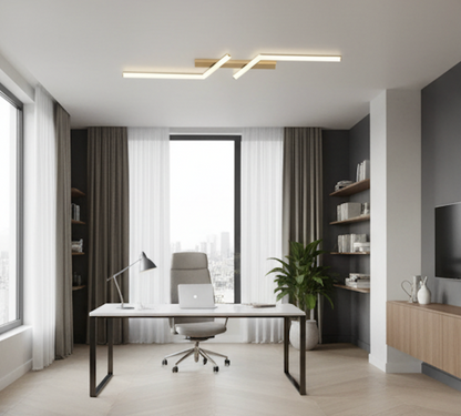 Dimmable LED Ceiling Light Flush Mount with Remote Control – Modern Aluminum Linear Panel