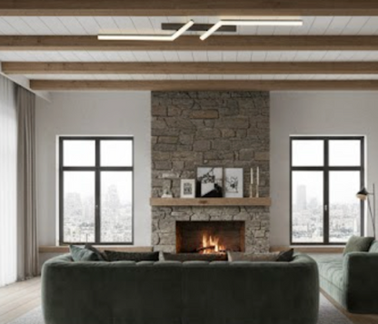 Dimmable LED Ceiling Light Flush Mount with Remote Control – Modern Aluminum Linear Panel