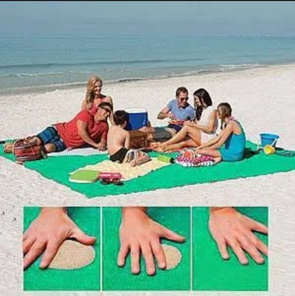 Sand-Free Beach Blanket Oversized 79x79 Inch Outdoor Mat with Sand-Proof Mesh Technology for Beach Picnic Park