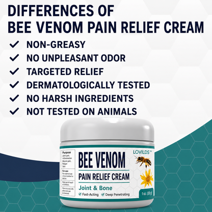Warming Bee Venom Joint & Muscle Relief Cream for Stiffness & Discomfort Deep Massage Therapy Herbal Topical Balm for Knee Back Shoulder Nec