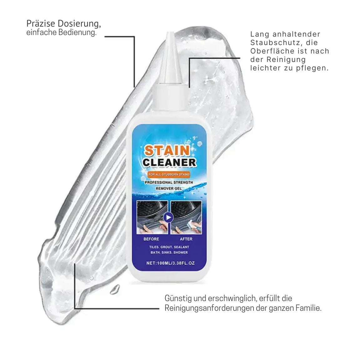 Heavy-Duty Gel Cleaner for Grout and Caulk with Applicator Brush 3.4 fl oz for Showers Kitchens Tiled Surfaces