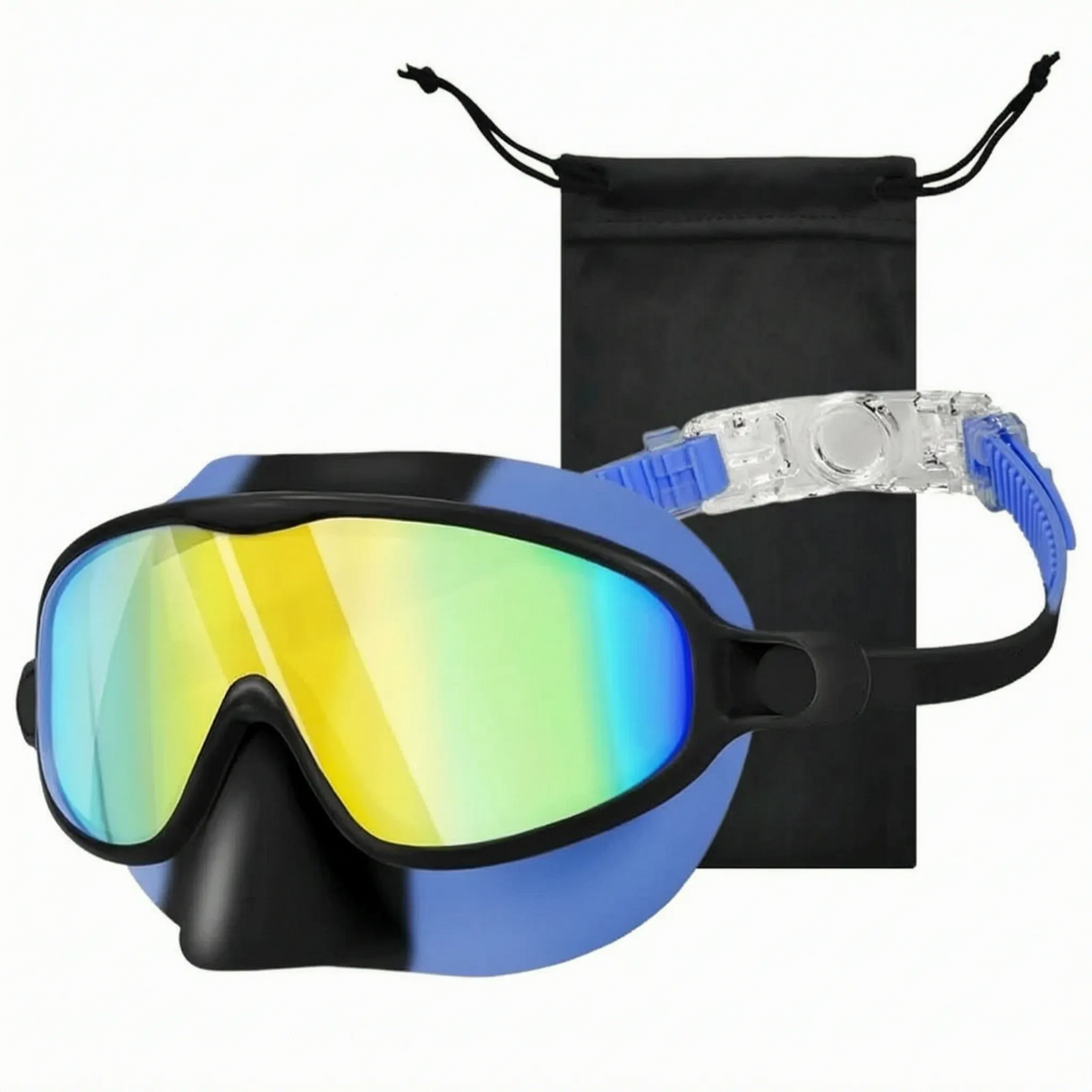 Kids Swimming Goggles with Full Face Coverage & Nose Guard for Learn-to-Swim, Pool Training
