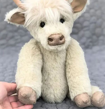 Handcrafted Scottish Highland Cattle Stuffed Animal with Flower Crown for Kids & Collectors
