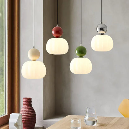 Spherical Hanging Light Fixture 6.3 Inch Beige PMMA Shade for Kitchen Island Dining Room Overhead Accent Modern Globe Ceiling Lamp Metal Fra