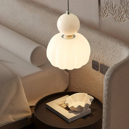 Spherical Hanging Light Fixture 6.3 Inch Beige PMMA Shade for Kitchen Island Dining Room Overhead Accent Modern Globe Ceiling Lamp Metal Fra