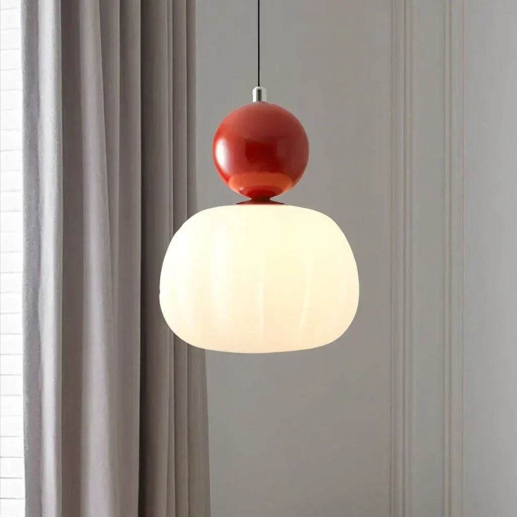 Spherical Hanging Light Fixture 6.3 Inch Beige PMMA Shade for Kitchen Island Dining Room Overhead Accent Modern Globe Ceiling Lamp Metal Fra