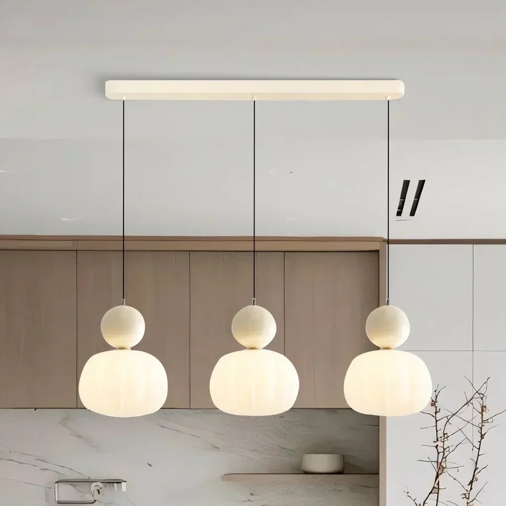 Spherical Hanging Light Fixture 6.3 Inch Beige PMMA Shade for Kitchen Island Dining Room Overhead Accent Modern Globe Ceiling Lamp Metal Fra