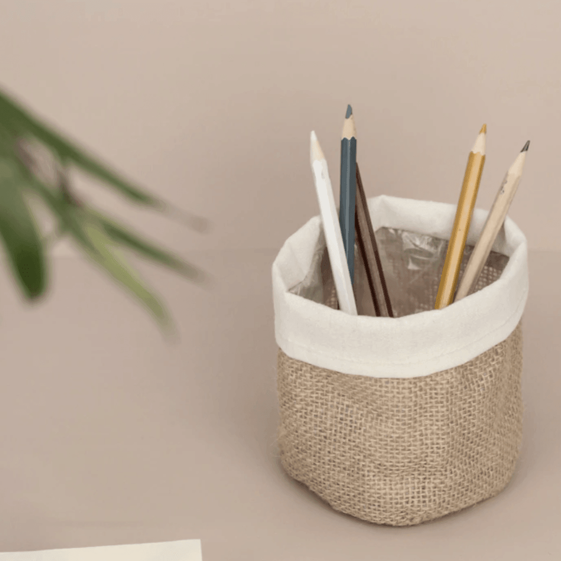 Vintage Fabric Planter Basket