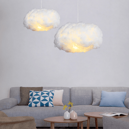 Cotton Cloud Hanging Pendant Light for Bedroom & Nursery | Soft White Glow Ceiling Fixture | Modern Fluffy Kids Room Decor | Winter Sky
