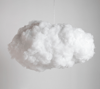 Cotton Cloud Hanging Pendant Light for Bedroom & Nursery | Soft White Glow Ceiling Fixture | Modern Fluffy Kids Room Decor | Winter Sky