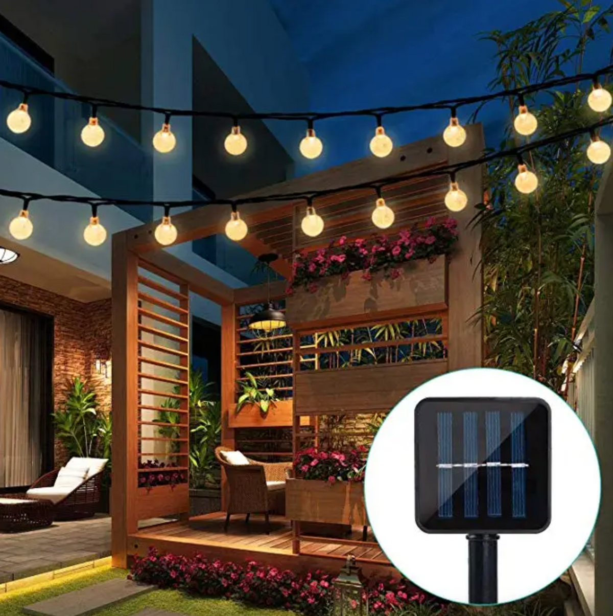 Solar-Powered Fairy Lights 30 Feet Automatic Dusk Sensor Waterproof LED Garden Décor for Patio Yard Pathway Landscaping Outdoor Illumination