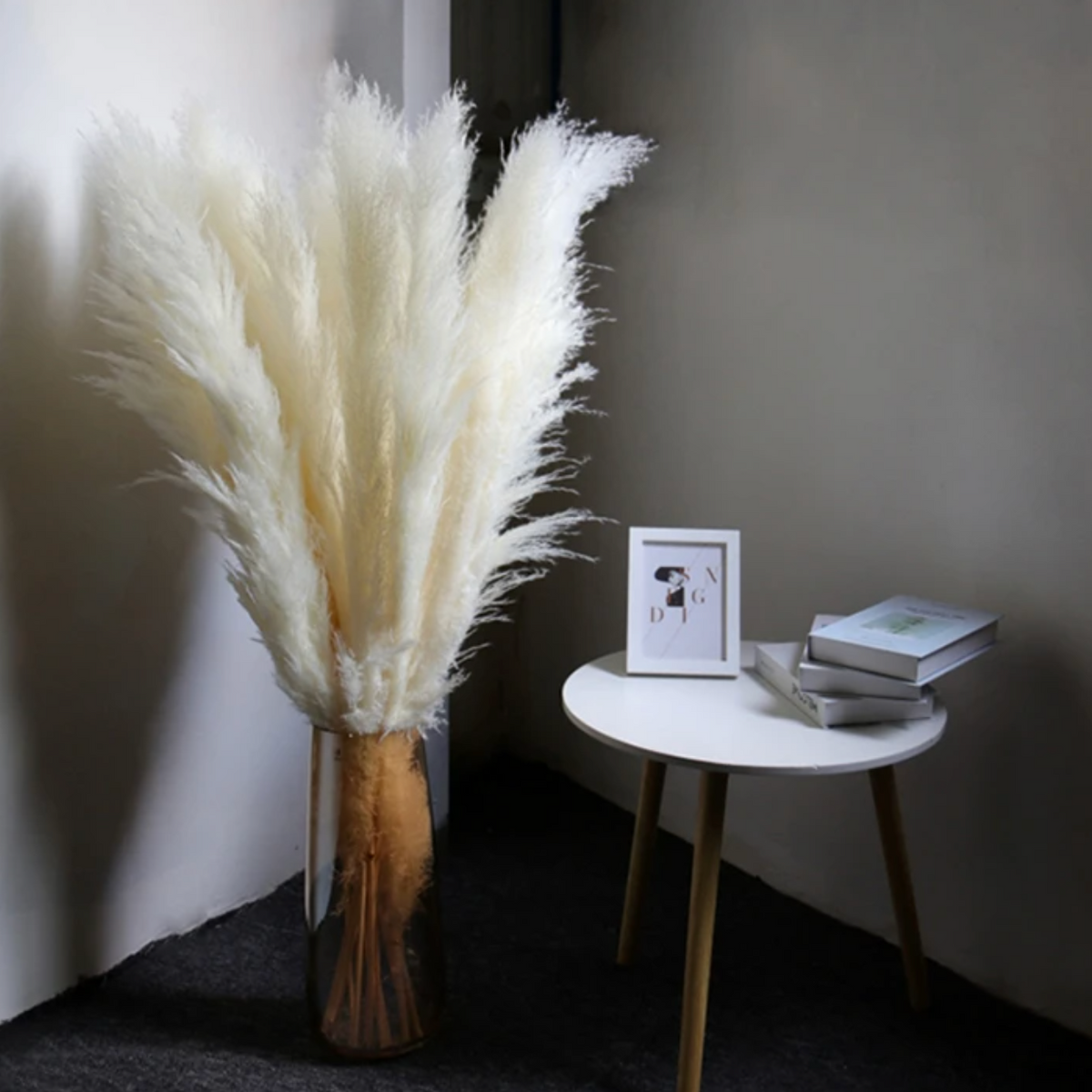 Fluffy Natural Pampas Grass Stems for Vase Displays | 16-30 Inch Dried Floral Accents for Living Room Shelf Styling Event Centerpieces Boho