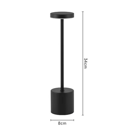 Cordless LED Bedside Light Aluminum 13.4 in USB Rechargeable Touch Dimmable Nightstand Lamp for Bedroom Restaurant Desk 3 Brightness Levels