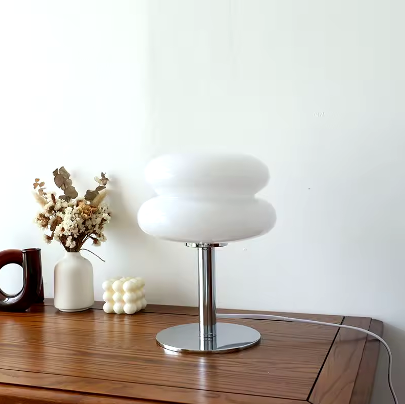USB Powered Touch Control Desk Lamp with 3 Light Modes Glass Shade 11 inch Height for Nightstand Office Workspace Soft Glow Accent Lighting
