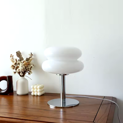 USB Powered Touch Control Desk Lamp with 3 Light Modes Glass Shade 11 inch Height for Nightstand Office Workspace Soft Glow Accent Lighting