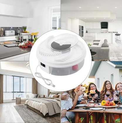 USB Rotating Fly Trap for Kitchen & Home – Whisper-Quiet Chemical-Free Insect Catcher for Dining Rooms Offices Living Spaces