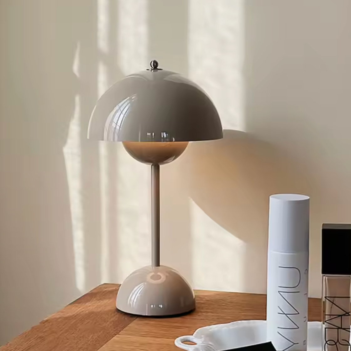 Cordless Mushroom Desk Lamp with 3-Level Dimmer – Rechargeable LED Nightstand Light for Bedroom, Office & Living Room – 11.6 in Height