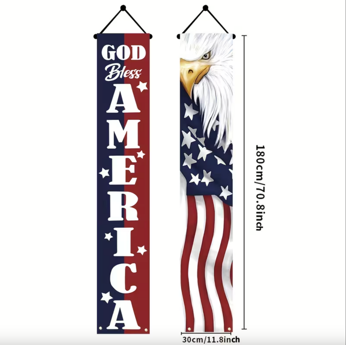 God Bless America™ – Patriotic Eagle Porch Banner Set