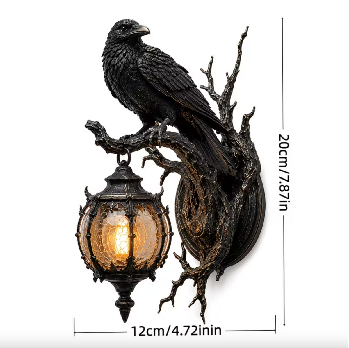 Nevermore™ – Raven Lantern Wall Lamp