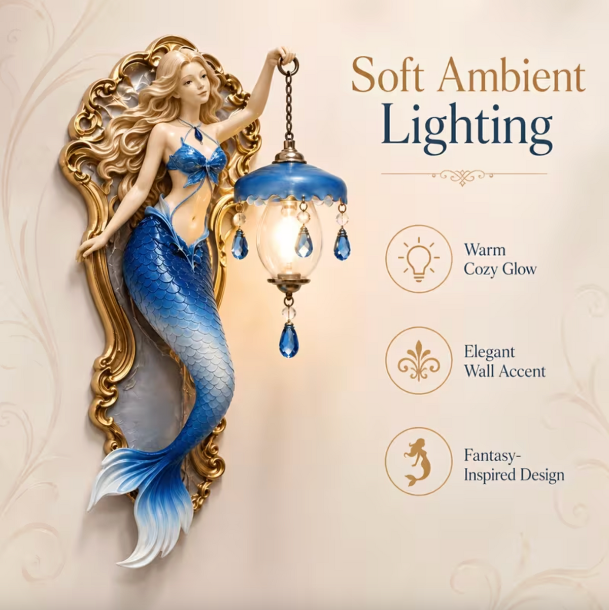 Azurea™ – Mermaid Crystal Wall Lamp