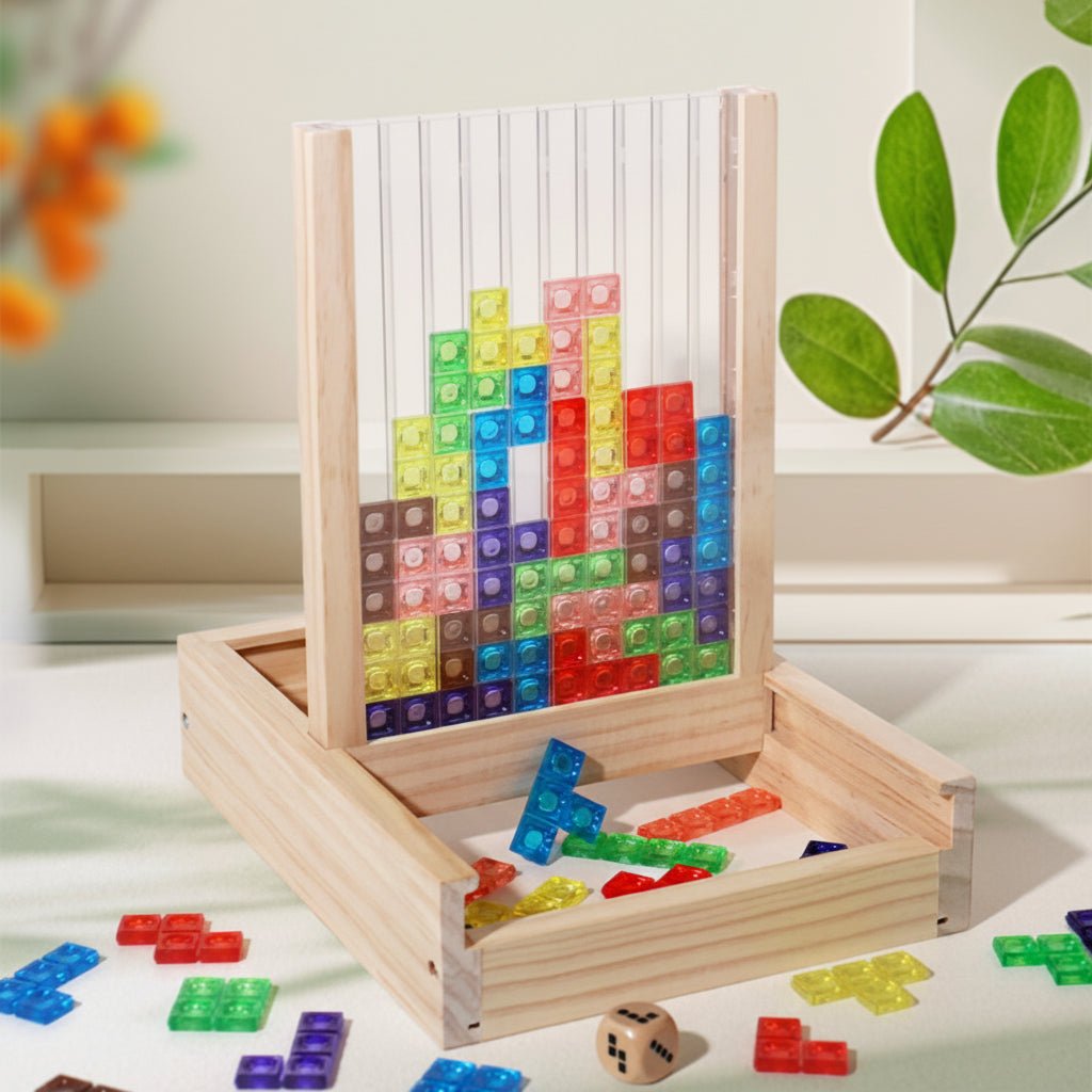 Interlocking Shape Sorter Board Set with Storage Tray for Kids & Adults – Brain Teaser Game for Home & Classroom