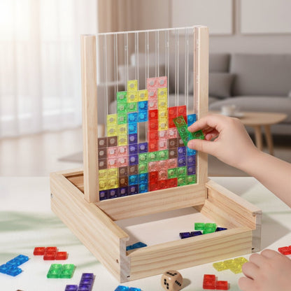 Interlocking Shape Sorter Board Set with Storage Tray for Kids & Adults – Brain Teaser Game for Home & Classroom