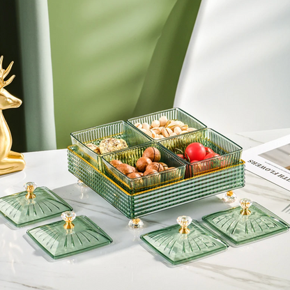 Divided Party Platter with Compartments for Appetizers Candy Nuts Dried Fruit Holiday Gatherings Home Entertaining Versatile Serving Dish Di