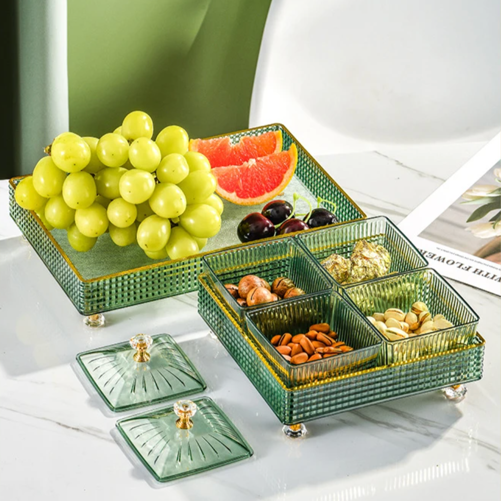 Divided Party Platter with Compartments for Appetizers Candy Nuts Dried Fruit Holiday Gatherings Home Entertaining Versatile Serving Dish Di