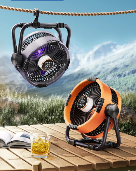 Rechargeable Camping Fan | 3-in-1 Portable Fan with LED Light & Power Bank for Extended Outdoor Use