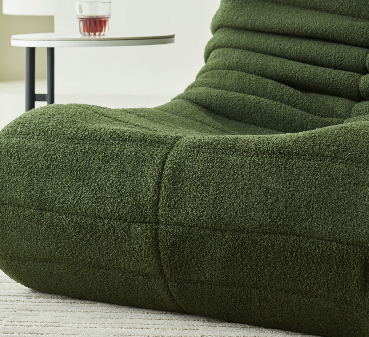 Memory Foam Floor Chair with Backrest Support 34 in Wide Velvet Cushion Seat for Reading Gaming Bedroom Living Room Green