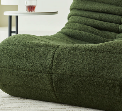 Memory Foam Floor Chair with Backrest Support 34 in Wide Velvet Cushion Seat for Reading Gaming Bedroom Living Room Green