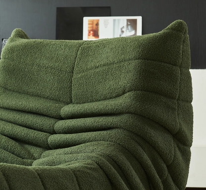 Memory Foam Floor Chair with Backrest Support 34 in Wide Velvet Cushion Seat for Reading Gaming Bedroom Living Room Green