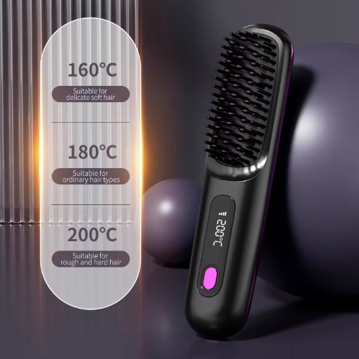 Heated Styling Brush for Short Hair & Bangs – One-Step Drying & Volumizing Tool for Quick Morning Styling
