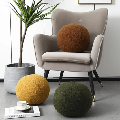 Polo Ball Cushion - Boucle Fabric, Playful Design