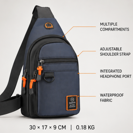 Compact Crossbody Bag with Organized Compartments & Weather-Resistant Shell for Daily Commute