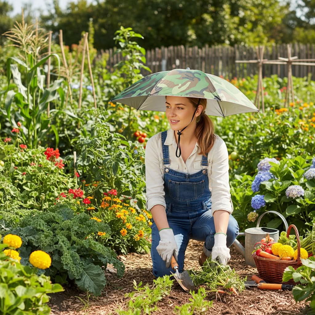 SKYSHADE - Lightweight hands-free umbrella hat designed for outdoor sun protection