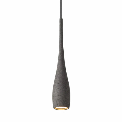 Sculpted Stone Pendant Light – Minimalist Cement Design with Adjustable Height