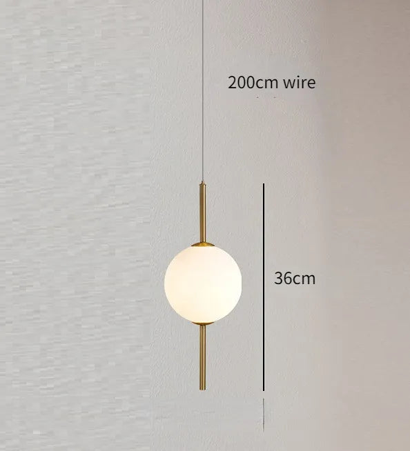 Glass Globe Hanging Light Fixture with Multiple Configurations for Dining Room Kitchen Island Bedroom Contemporary Suspended Ceiling Lamp