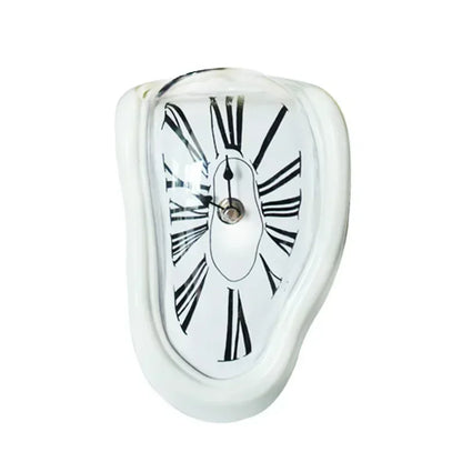 Flowing Timepiece Aluminum Quartz Roman Numeral Display 7 x 5 x 6 Inches Silver Statement Clock for Desktop Mantel Shelf Surrealist Home Off