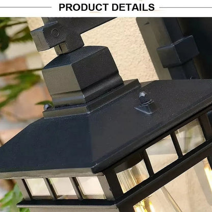 Outdoor Sconce Lantern E27 Socket Cast Metal Housing 15 in Height Weather Resistant Fixture for Entryway Porch Patio Garden Pathway Lighting