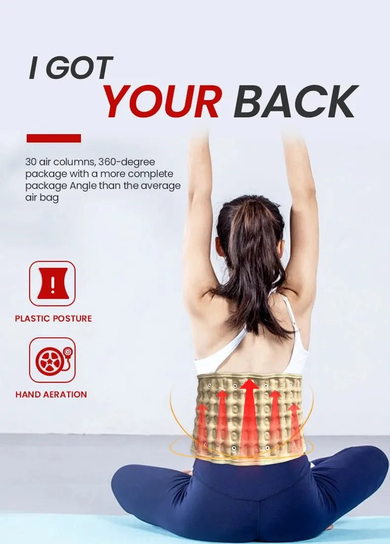 Ortekor ComfortEase | Inflatable Lumbar Support Belt with Heat & Vibration | Pain Relief for Lower Back
