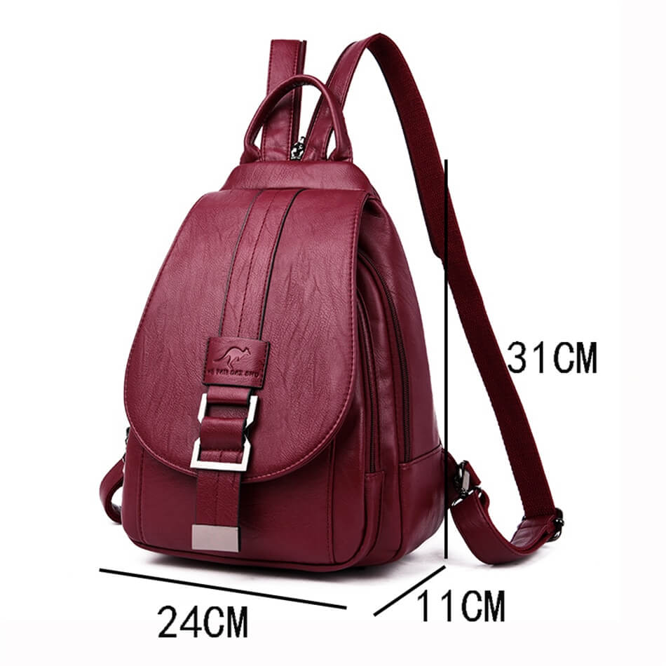 Women's Leather Backpack Purse | Convertible Shoulder Bag for Work & Travel | Handcrafted Premium Cowhide | Multi-Pocket Design