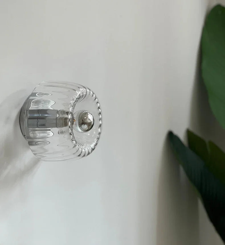 Sconce with Glass Globe 6.3 Inch Diameter Metal Accent Fixture for Bedrooms Hallways Staircases Reading Nooks Entryways Modern Interior Ambi