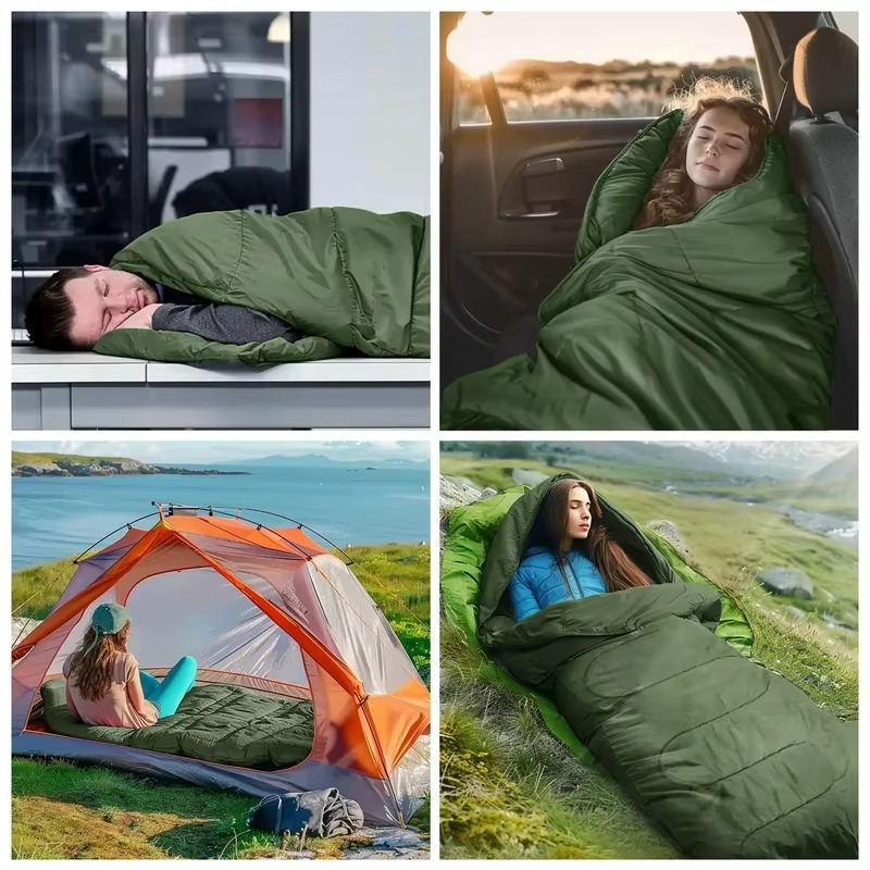 Outdoor Essentials | Lightweight Sleeping Bag with Waterproof Shell | Ultralight Design for All-Season Comfort