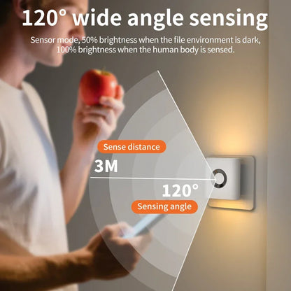 Plug-In Motion Sensor LED Night Light with 10 ft Radar Detection for Hallways Bedrooms Bathrooms Stairs Automatic Warm White Safety Lighting