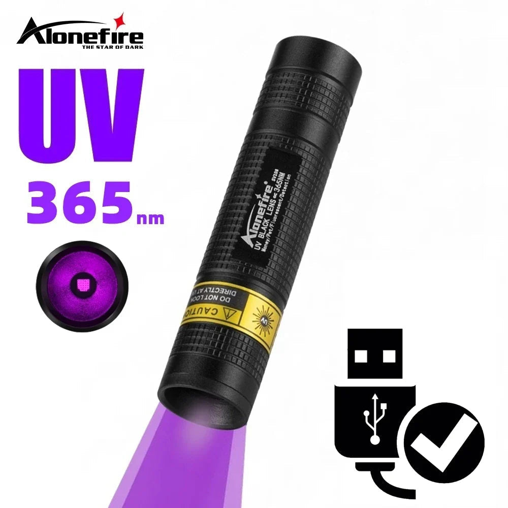 UV Flashlight Rechargeable, Black Light Flashlight for Pet Urine Detection, Mini UV Light for Leak and Stain Inspection