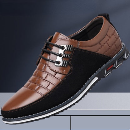 Men's Genuine Leather Slip-On Loafers – Perforated Dress Shoes for Work & Casual Wear