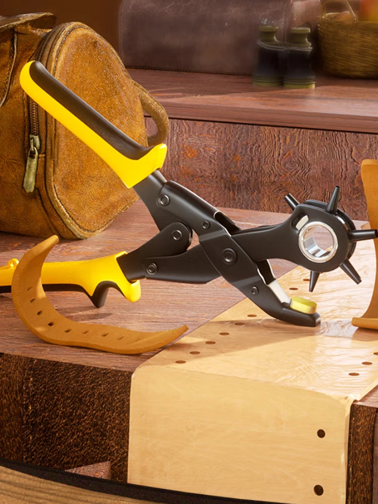 Leather Craft Tools | Precision Leather Punch Pliers with Carbon Steel Blade | Multifunctional Design for Clean Cuts